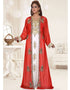 V neck Jacket Style embroidered kaftan